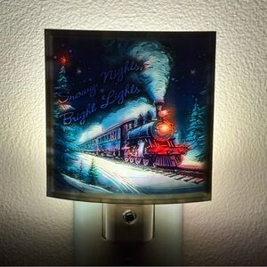 Snowy Night Train Night Light